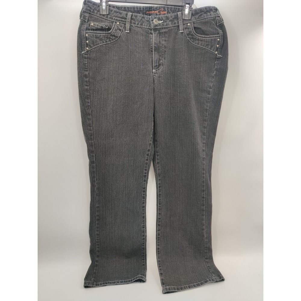 Riders by Lee Women's Dark Wash Bootcut‎ Jeans Embellished Pockets Size 16